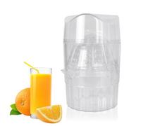 Pequeño Exprimidor de Cítricos con Recipiente y Tapa, Exprimidor Limon, Prensa Manual Naranja Limon, Exprimidors Manual Portatil para Limas, Naranjas, Mandarinas, Pomelos (Transparente)