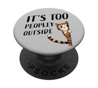 Pequeño gatito tímido esquivando una pequeña charla, es demasiado gente afuera PopSockets PopGrip Adhesivo