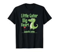 Pequeño Gator Gran Corazón Camiseta gráfica económica, Hombre, Negro, XL