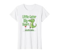 Pequeño Gator Gran Corazón Camiseta gráfica económica, Mujer, Blanco, L