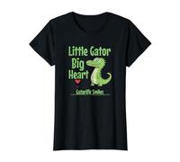 Pequeño Gator Gran Corazón Camiseta gráfica económica, Mujer, Negro, XS