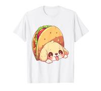 Pequeño Golden Retriever asomándose Desde Taco Shell Kawaii Cute Camiseta gráfica económica
