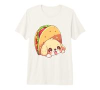 Pequeño Golden Retriever asomándose Desde Taco Shell Kawaii Cute Camiseta Premium