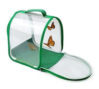Pequeño hábitat de mariposa, jaula de malla de insectos, recinto de oruga, jaula de critter y asa de transporte portátil de 8 x 20 x 20 cm