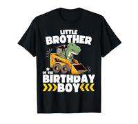 Pequeño Hermano del Trabajador de Construcción Dinosaurio Niño Cumpleaños Camiseta