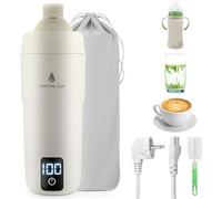 Pequeño Hervidor de Agua Portátil,350ml 4-Temperaturas Calentador de Agua Eléctrico,Mini Hervidor Eléctrico Con Pinceles y bolsas,Apagado Automático,304 Materiales Inoxidables,para Hacer Leche,Hotel
