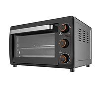 Pequeño horno， Horno eléctrico y parrilla de 26 l, control temperatura 80 °C a 240, puerta doble vidrio, bandeja recogemigas extraíble