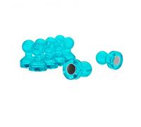 Pequeño Imán de Alfiler de Empuje Acrílico Azul para El Refrigerador, Pizarra, Tablero de Anuncios, Archivador - Gabinete de Archivo - 11mm de Diámetro x 17mm de Alto - Paquete de 10