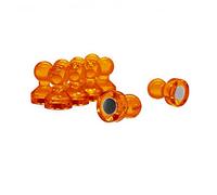 Pequeño Imán de Alfiler de Empuje Acrílico de Naranja para Refrigerador, Pizarra, Tablero de Anuncios, Archivador - Gabinete de Archivo - 11mm de Diámetro x 17mm de Alto - Paquete de 10