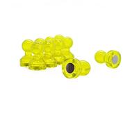 Pequeño Imán de Alfiler de Empuje de Acrílico Amarillo para Refrigerador, Pizarra, Tablero de Anuncios, Archivador - 11mm de Diámetro x 17mm de Alto - Paquete de 10
