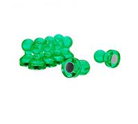 Pequeño Imán de Alfiler de Empuje de Acrílico Verde para El Refrigerador, Pizarra, Tablero de Anuncios, Archivador - Gabinete de Archivo - 11mm de Diámetro x 17mm de Alto - Paquete de 100