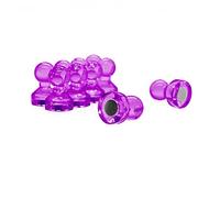 Pequeño Imán de Empuje de Acrílico Púrpura para Refrigerador, Pizarra, Tablero de Anuncios, Archivador - 11mm de Diámetro x 17mm de Alto - Paquete de 10