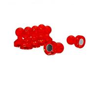 Pequeño Imán de Pasador de Empuje Acrílico Rojo para El Refrigerador, Pizarra, Tablero de Anuncios, Archivador - Gabinete de Archivo - 11mm de Diámetro x 17mm de Alto - Paquete de 100