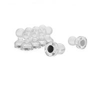 Pequeño Imán de Pasador de Empuje Acrílico Transparente para Refrigerador, Pizarra, Tablero de Anuncios, Archivador - 11mm de Diámetro x 17mm de Alto - Paquete de 10