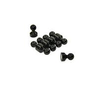 Pequeño Imán de Pin de Empuje de Acrílico Negro para Refrigerador, Pizarra, Tablero de Anuncios, Archivador - 11mm de Diámetro x 17mm de Alto - Paquete de 100