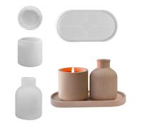 Pequeño jarrón de silicona para manualidades - Molde de silicona para resina | Flexible reutilizable Maker Set For Wax Candle Holder Home Decor Art Projects Jewelry Tray Party Favors Beginners