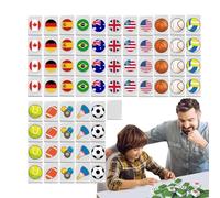 Pequeño Juego de Mahjong, Juegos de Mahjong de Viaje, Juego de Mahjong de de Bloques, Bandera Nacional Mah Jong, 64 fichas, Bloques de construcción, fichas portátiles de Mahjong, Juegos