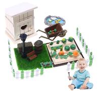 Pequeño kit de granja - Suministros de juguetes de casa de muñecas, accesorios de escena de juego | Figuras de paisajes de agricultura interactiva, réplica imaginativa de la vida en el campo, decoraci