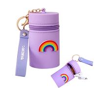 Pequeño Llavero Monedero - Precioso Cubo de Dibujos Animados Llavero Monedero | Llavero Monedero Bolsa con Cremallera para Cambio Suelto Brillo de Labios, Arcoiris, 1, Sombrero