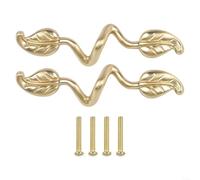 Pequeño mango de aleación de zinc en forma de hoja para armarios de muebles y cajones, ofreciendo un acento decorativo retro con construcción fuerte (A-dorado)