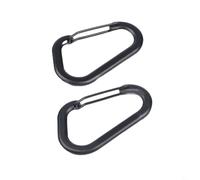 Pequeño mosquetón con hebilla en D de metal y marco de aleación de aluminio, con cierre seguro de acero inoxidable para aventuras al aire libre y colgar herramientas (negro)