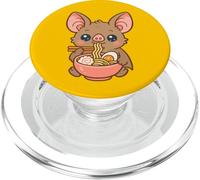 Pequeño murciélago japonés de Herradura Comiendo Ramen Kawaii Lindo PopSockets PopGrip para MagSafe