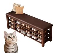 Pequeño náufrago para la Entrada de Almacenamiento de banca de Madera con cojín Banco de Entrada de Madera sólida Banco de la Sala de Barro gabinete marrón 80cm