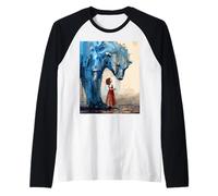 Pequeño Niña Grande Oso Polar Expresivo Caprichoso Humor Dualidad Camiseta Manga Raglan