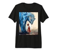 Pequeño Niña Grande Oso Polar Expresivo Caprichoso Humor Dualidad Camiseta Premium