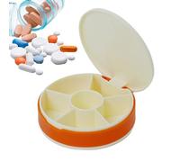 Pequeño organizador de pastillas, pastillero de viaje | Pastillero portátil con diseño de rejillas,Pastillero portátil de diseño compacto, organizador diario, compartimento sellado para pastil