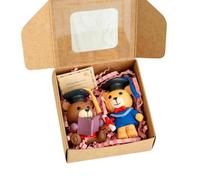Pequeño Oso de Graduación Con Sombrero Graduación 2 Piezas Decoración | Figura De Oso Para Niños Estudiantes Guardería Escuela Secundaria Universidad Estantería Mesita De