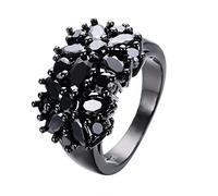 Pequeño Ovalado púrpura Cristal Zircon Star Flor Anillos para Mujeres Hombres Vintage Negro Negro Multicolor Anillo De Piedra Joyería De Boda