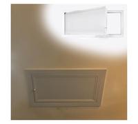 Pequeño panel de acceso blanco para paneles de yeso con cerradura de inspección de metal para reparación de escotillas, puerta de eje de servicio, 36 x 14 cm, duradero y fácil de instalar