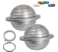 Pequeño Pastillero de Bolsillo Metalico, Viaje Elegante EDC Llavero Caja de Pastillas, Compacto Organizador de Comprimidos Libre BPA Discreto Hermetico Dosificador de Medicamentos, 2pcs