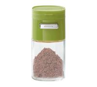 Pequeño recipiente de sal, dispensador de especias de vidrio con acero inoxidable, dosificador preciso para porciones, almacenamiento antideslizante para cocina mesa de comedor