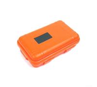Pequeño recipiente hermético de plástico para almacenamiento al aire libre de fósforos electrónicos y elementos esenciales mientras acampas, navegas o senderismo (naranja)