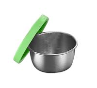 Pequeño recipiente para especias con tapa, recipiente de inmersión de acero inoxidable | Recipiente para especias con tapa, recipiente para congelador con tapa de silicona a prueba de fugas