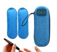 Pequeño refrigerador organizador de medicamentos isotermal pantalla | Bolsa térmica portátil con paquetes de hielo para acampar senderismo playa picnic al aire libre viaje