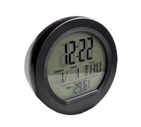 Pequeño Reloj Digital,Solar Automotriz Dashboard Reloj con Calendario - LED Temperatura Tester | Para Uso En Mesa De Viaje Local Mesa Tienda Estufa