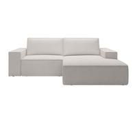 Pequeño sofá rinconera derecha de pana beige AMELIA