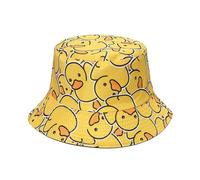 Pequeño Sombrero de Cubo de Pato Reversible - Protección Solar al Aire Libre con Ala Ancha, Unisex, Amarillo