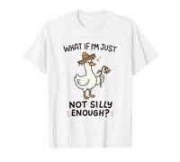 Pequeño Sombrero Ganso no es lo Suficientemente Tonto Divertido Camiseta gráfica económica, Hombre, Blanco, XL