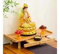 Pequeño soporte de oración para meditación, santuario budista, mesa compacta de puja para la práctica espiritual en casa y oficina
