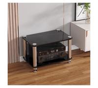 Pequeño soporte multimedia estéreo para sala de estar, estante de audio y video, estante de entretenimiento en esquina, unidad de almacenamiento de consola de juegos, equipo amplificador de altavoz