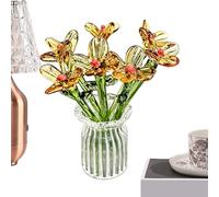 Pequeño Soporte para Flores de - Arreglo de Plantas de Vidrio Hecho a Mano Colección de Siete Ramas, diseño Floral Eterno Elegante Acento Decorativo Pieza de Arte única | Celebración Presente