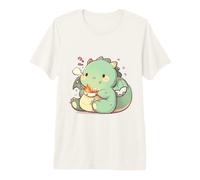 Pequeño T-Rex con Palillos Chibi Ramen Lindo Arte Adorable Camiseta Premium