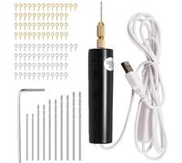 Pequeño Taladro de Mano Portátil,Juego De Mini Taladro De Mano Eléctrico De 0,7 a 1,2 mm, 5V Mini Taladro Electrico Manualidades Recargable,Tiene Las Funciones De Cortar, Grabar, Perforar