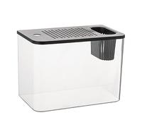 Pequeño tanque de acuario - Contenedor compacto transparente para peces Betta, tanque de tortuga de exhibición de escritorio | Kit de inicio de acuario para principiantes de diseño creativo moderno