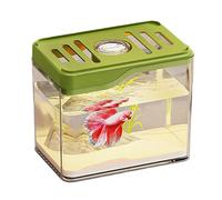 Pequeño tanque de peces, escritorio acuario Bowl, LED Light Tank, Top Ventilation Hole Design, Compact & Lightweight, Home Office Decor, PP+pc Construction, 4.72x3.15x3.94 pulgadas