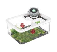 Pequeño tanque de peces, Landscape Turtles, Desktop Hydroponic Aquarium with USB Water Pump and Light, Compact Clear Design, 1 pieza, for Bedroom Desktop Jellyfish Bookshelf Hospital